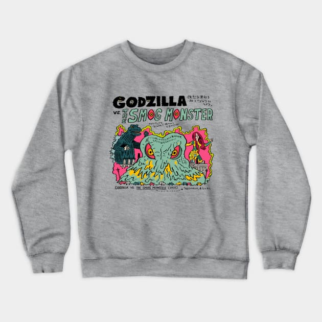 Godzilla Vs. The Smog Monster Crewneck Sweatshirt by Pop Fan Shop